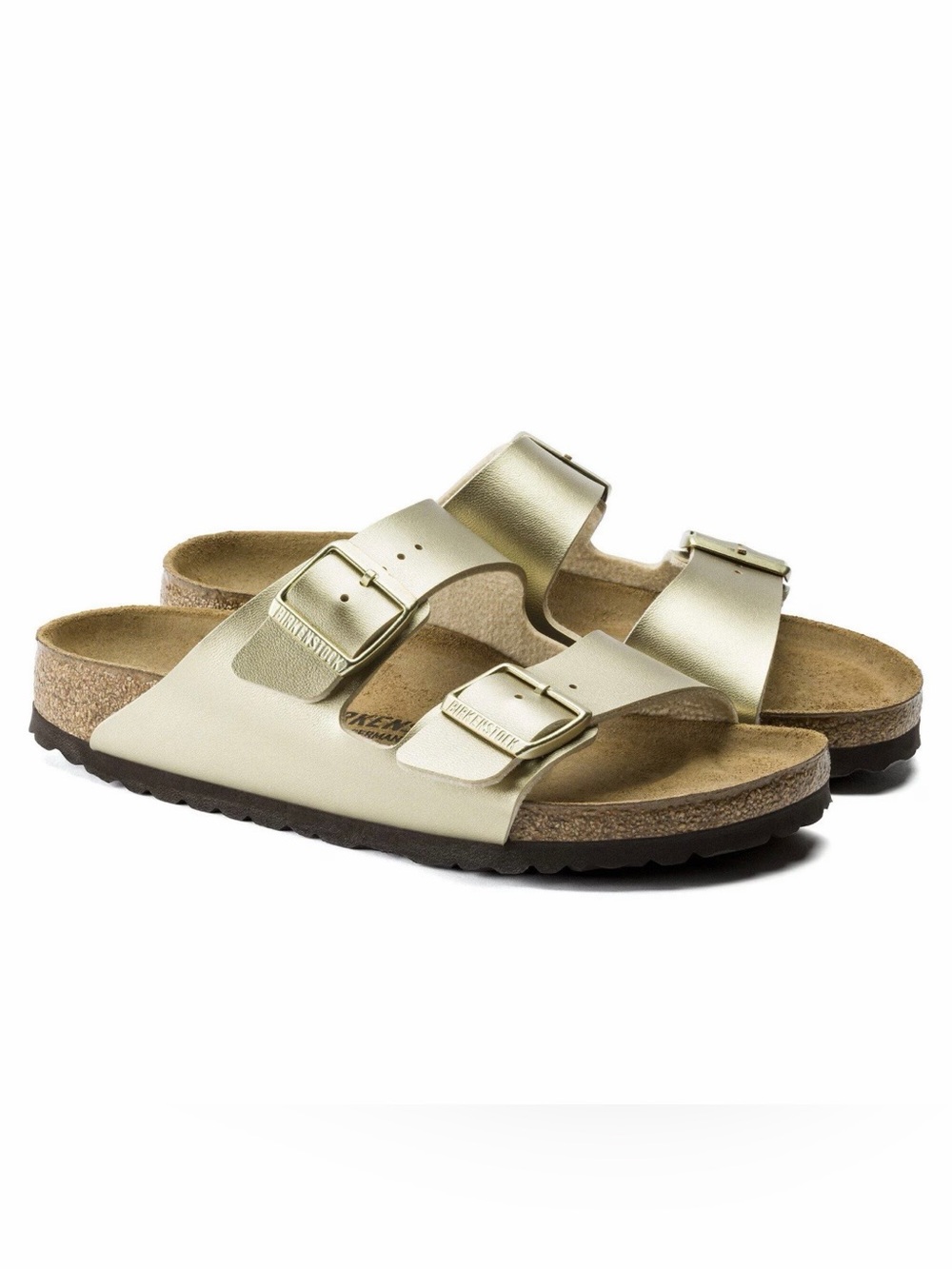 Birkenstock Arizona Big Buckle Metallic Gold Sandals Size US 7 or EUR 38